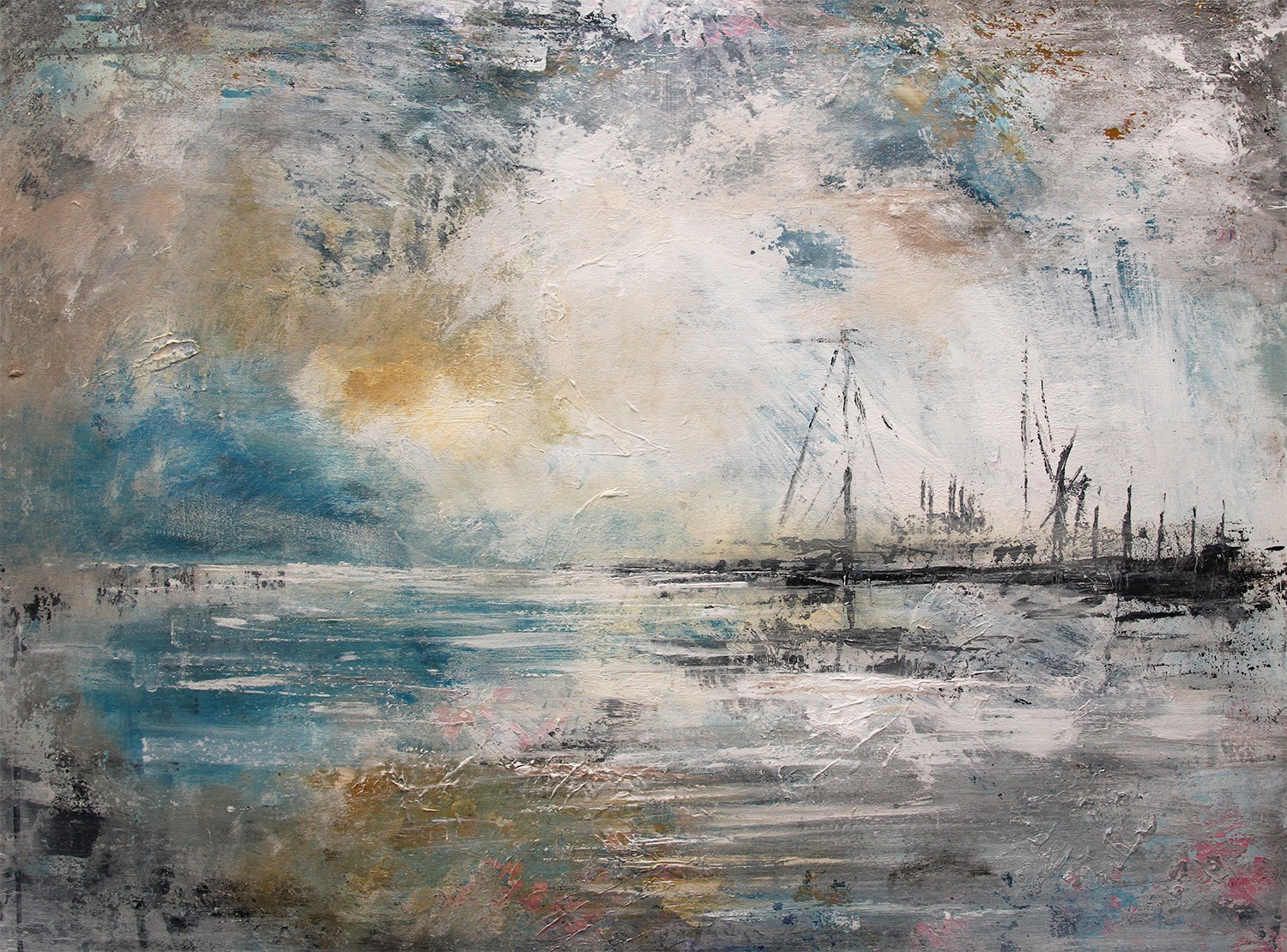 Nordic Harbour, maalaus, Nadja Mikkilä, 2017