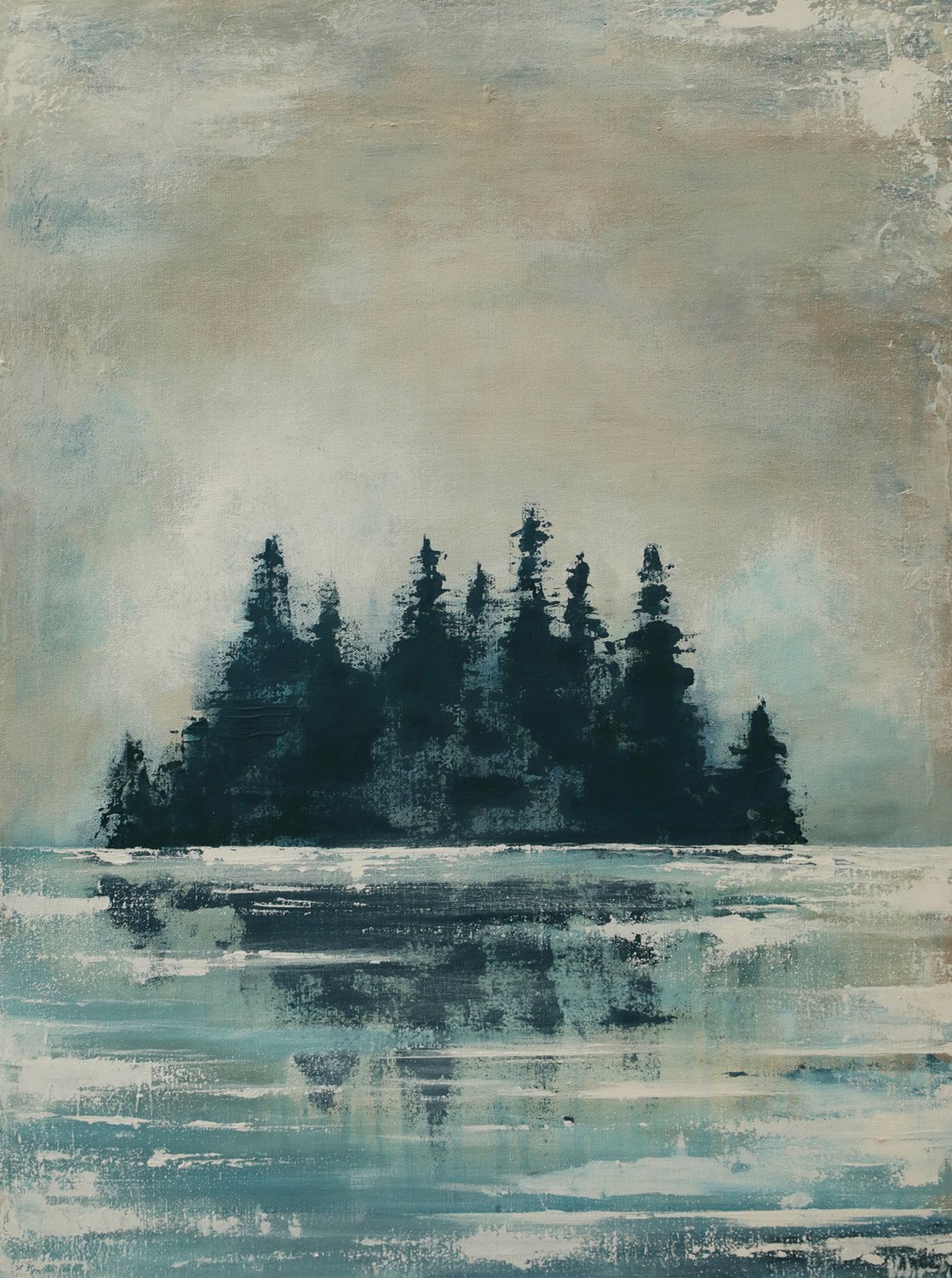 Wolf Island, maalaus, Nadja Mikkilä, 2021